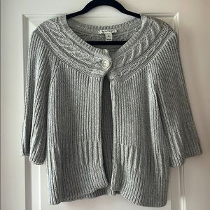 Shimmery gray 3/4 sleeve shrug